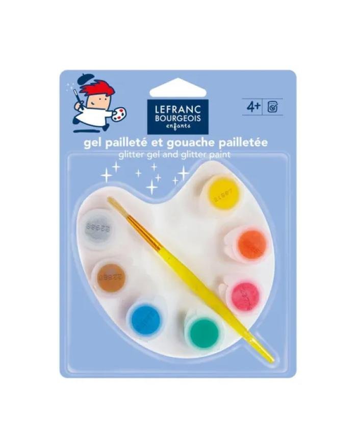 Palette de peinture pailletée 7 couleurs × 4 ml