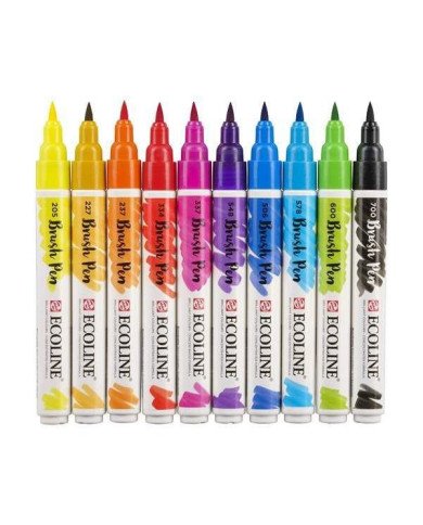 Le Libr'air - 10 Feutres Brushpen Ecoline Brillant - Talens - Tunisie Le Libr'air - 10 Feutres Brushpen Ecoline Brillant - Talens - Tunisie