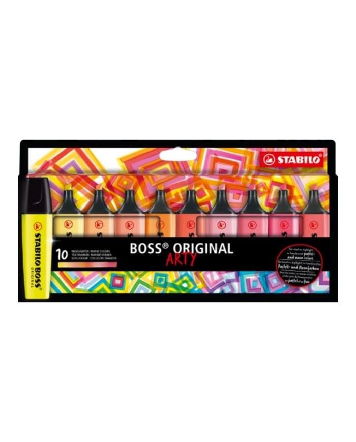 STABILO BOSS ARTY Pochette de 10 surligneurs couleurs assorties Rouges