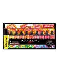 STABILO BOSS ARTY Pochette de 10 surligneurs couleurs assorties Rouges