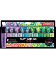 STABILO BOSS ARTY Pochette de 10 surligneurs couleurs assorties Bleu