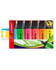 Stabilo Boss Pochette de 6 Surligneurs Pointe Biseautée assortis