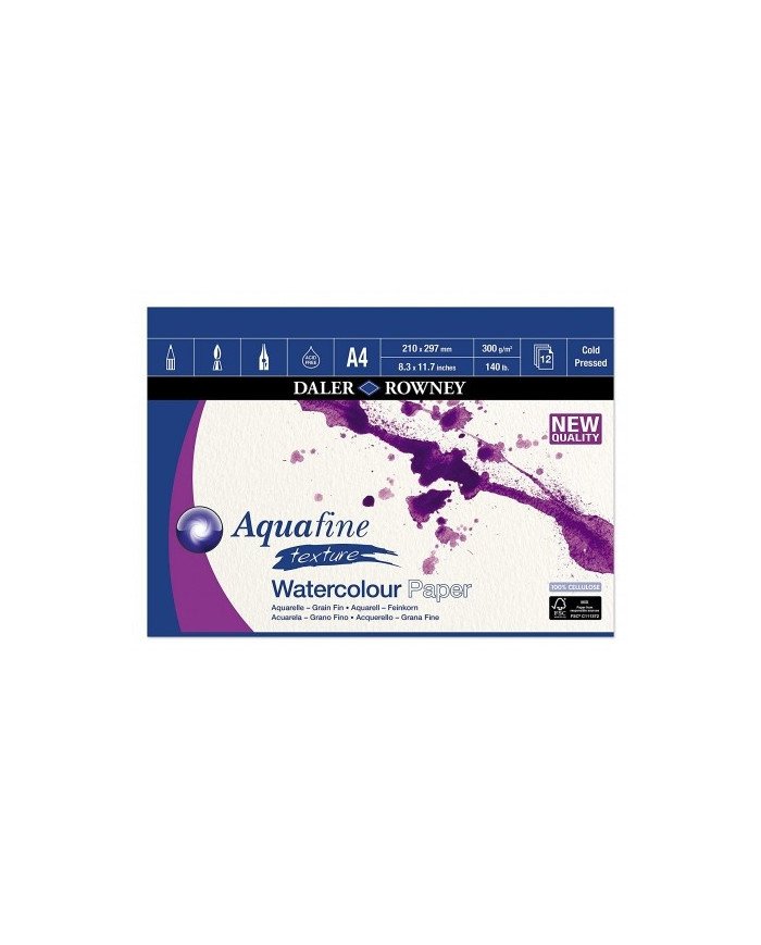 Le Libr'air - Bloc Papier aquarelle Aquafine 300G/M² 12 Feuilles - Daler Rowney - Tunisie