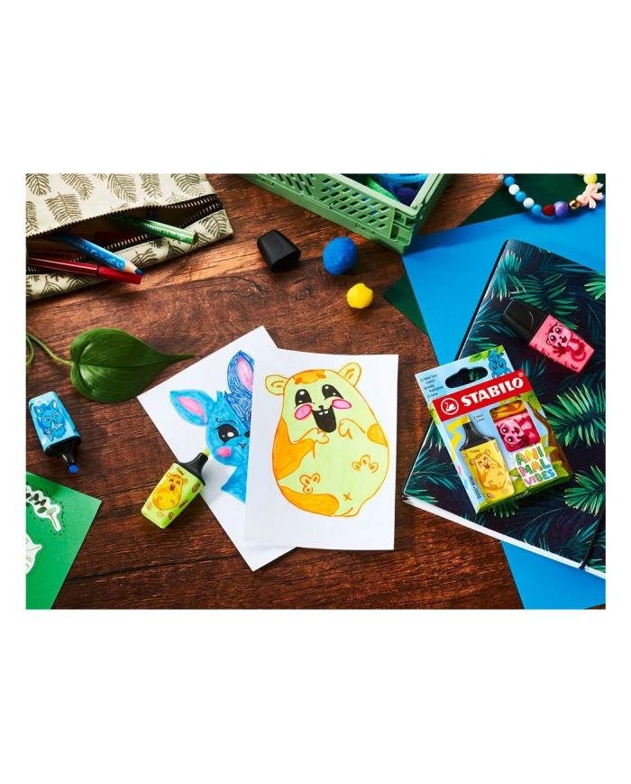 STABILO BOSS MINI Animal Vibes – 3 Surligneurs 2-5 mm