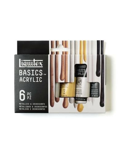 Peinture Acrylique Liquitex Basics Métallique – Set 6 x 22 ml