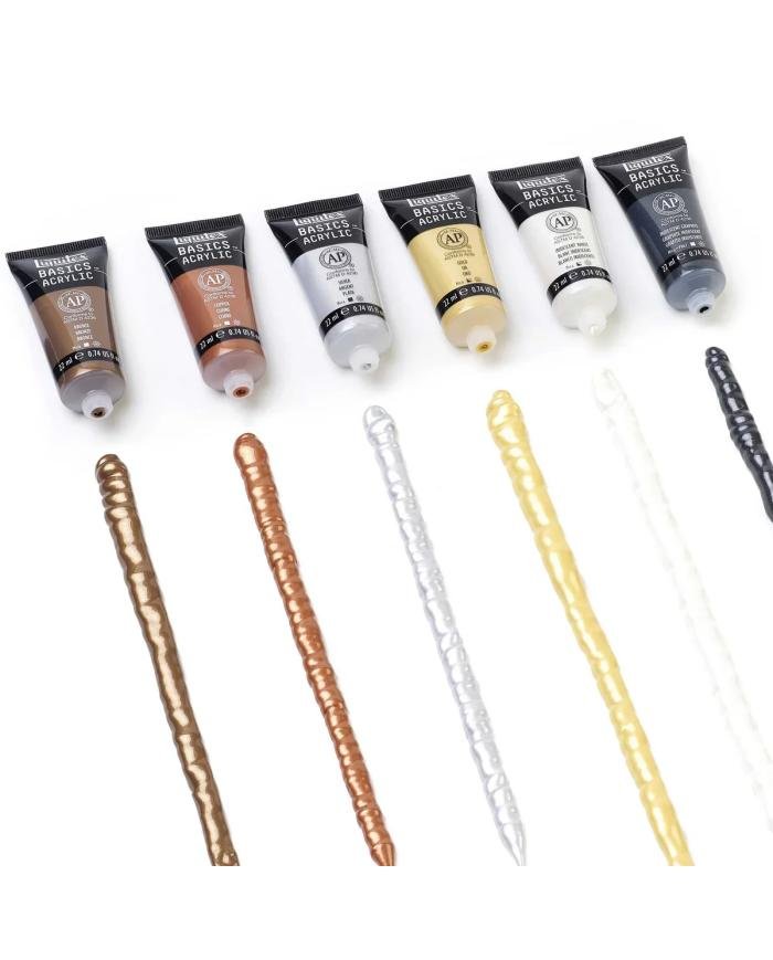 Peinture Acrylique Liquitex Basics Métallique – Set 6 x 22 ml