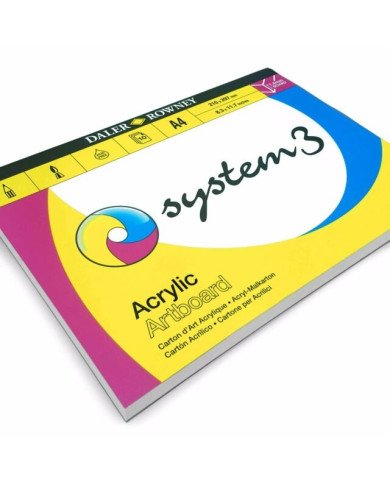 Le Libr'air - Bloc 10 Cartons D'art Acrylique A4 1.4MM System 3 - Daler Rowney - Tunisie