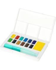 Aquarelles tropicales en godets Faber-Castell Set de 12 + pinceau