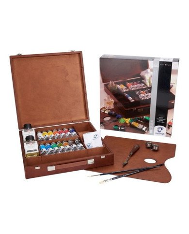 Le Libr'air - Set Inspiration Couleurs à l'huile Dans une Boîte en Bois, avec 14 Couleurs en Tubes de 40 ml + Accessoires - Van  Le Libr'air - Set Inspiration Couleurs à l'huile Dans une Boîte en Bois, avec 14 Couleurs en Tubes de 40 ml + Accessoires - Van