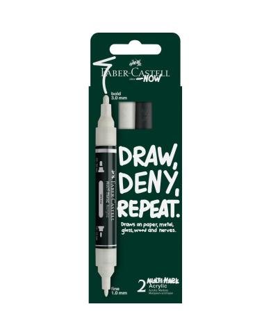 Marqueur acrylique Faber-Castell Noir & Blanc 