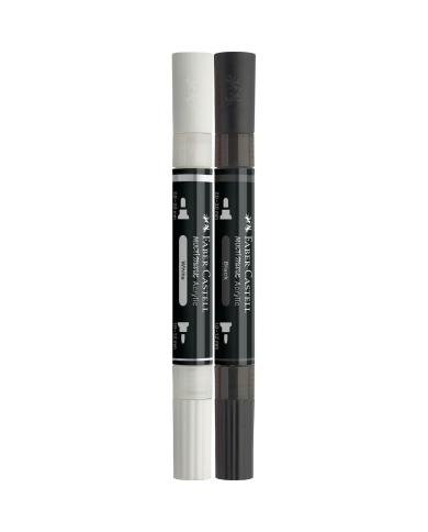 Marqueur acrylique Faber-Castell Noir & Blanc 