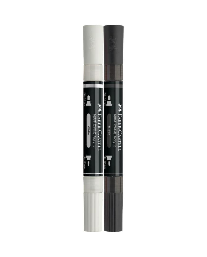 Marqueur acrylique Faber-Castell Noir & Blanc 