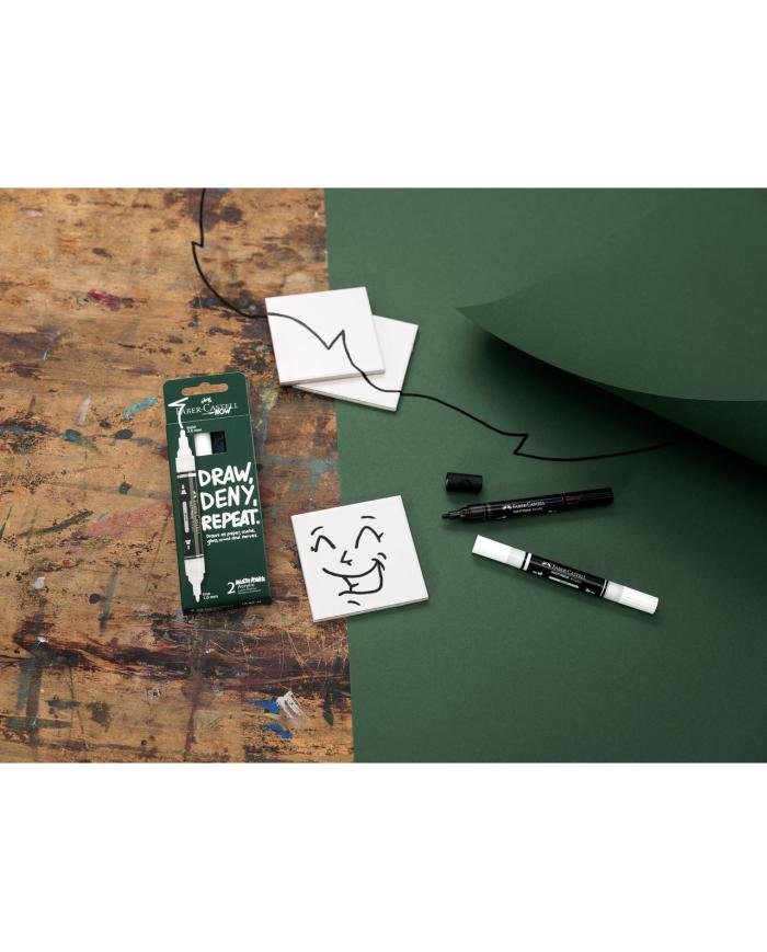 Marqueur acrylique Faber-Castell Noir & Blanc 