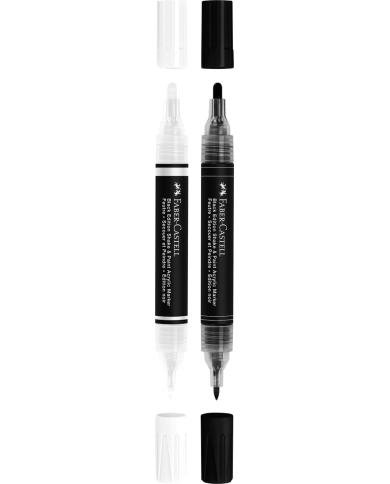 Marqueur acrylique Faber-Castell Noir & Blanc 