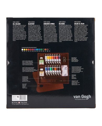 Le Libr'air - Set Inspiration Couleurs à l'huile Dans une Boîte en Bois, avec 14 Couleurs en Tubes de 40 ml + Accessoires - Van 