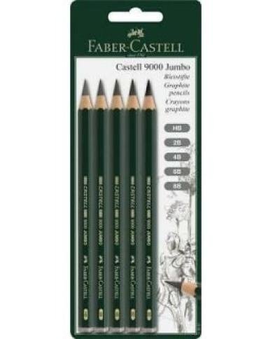 Crayon graphite Castell 9000 Jumbo, lot de 5 Faber Castell