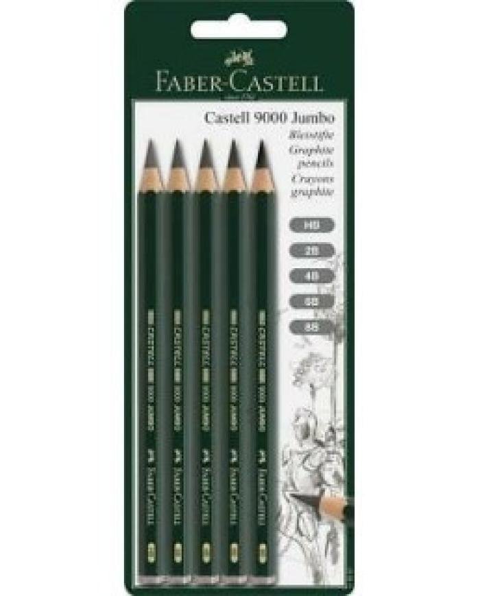 Crayon graphite Castell 9000 Jumbo, lot de 5 Faber Castell