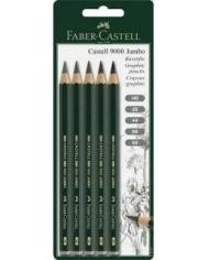 Crayon graphite Castell 9000 Jumbo, lot de 5 Faber Castell