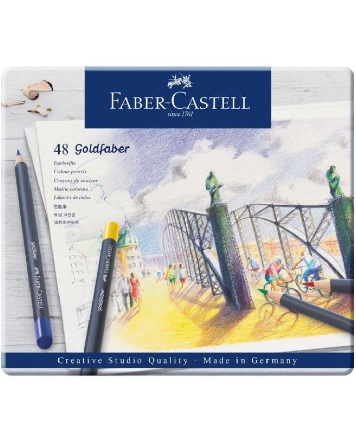 Boite Métal de 48 Crayons De Couleur Goldfaber - Faber Castell