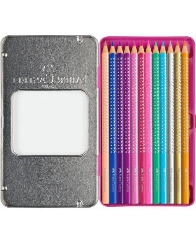 Crayons couleur Sparkle Faber-Castell boîte métal 12x