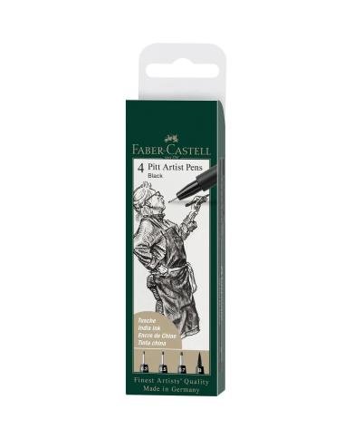 Feutre Pitt Artist Pen Faber-Castell Boite de 4
