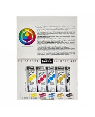 Etui de 6 Tubes de Gouache couleurs primaires PEBEO