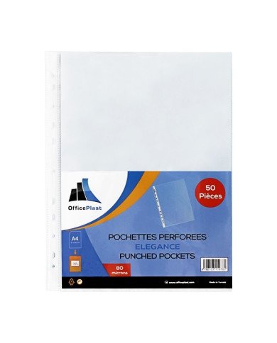Le Libr'air - Paquet de 50 Pochettes Perforées en PP 80 Microns - Officeplast - Tunisie Le Libr'air - Paquet de 50 Pochettes Perforées en PP 80 Microns - Officeplast - Tunisie