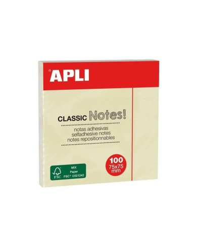 Le Libr'air - Bloc-Notes Adhésif jaune 75x75 mm - Apli - Tunisie Le Libr'air - Bloc-Notes Adhésif jaune 75x75 mm - Apli - Tunisie