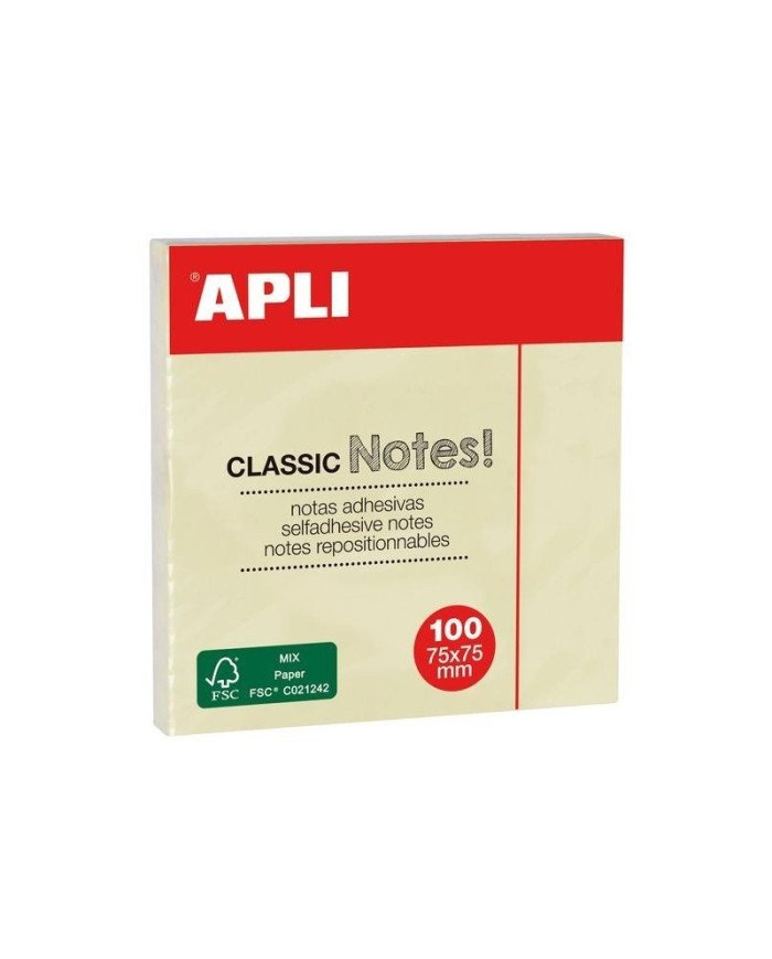 Le Libr'air - Bloc-Notes Adhésif jaune 75x75 mm - Apli - Tunisie