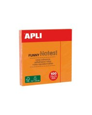 Le Libr'air - Bloc-notes adhésif Orange Fluo 75x75 mm - Apli - Tunisie