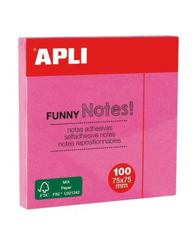 Le Libr'air - Bloc-Notes adhésif Rose Fluo 75x75 mm - Apli - Tunisie Le Libr'air - Bloc-Notes adhésif Rose Fluo 75x75 mm - Apli - Tunisie
