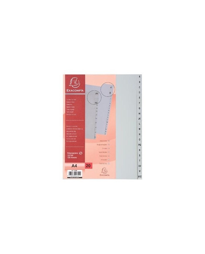 Le Libr'air - Intercalaires Alphabétiques en PolyPro GRIS A à Z,  A4 - Exacompta - Tunisie Le Libr'air - Intercalaires Alphabétiques en PolyPro GRIS A à Z,  A4 - Exacompta - Tunisie