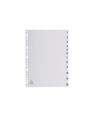 Le Libr'air - Intercalaires Numériques en PolyPro Gris 12 Positions A4 - Exacompta - Tunisie