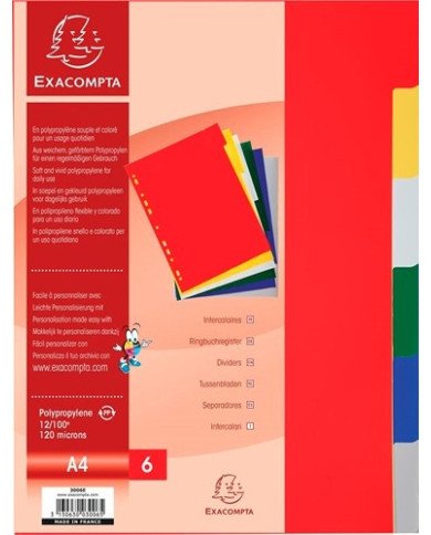 Le Libr'air - Intercalaires Polypropylène Souple 6 Positions A4 Couleurs Assorties - Exacompta - Tunisie Le Libr'air - Intercalaires Polypropylène Souple 6 Positions A4 Couleurs Assorties - Exacompta - Tunisie