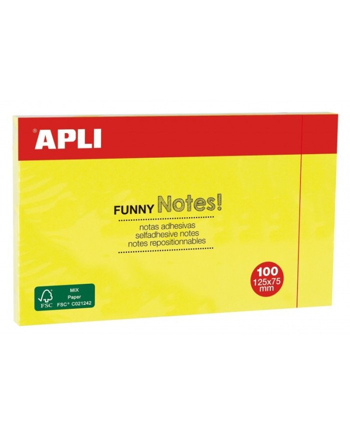 Le Libr'air - Bloc-Notes Adhésif 125X75 Jaune Vif - Apli - Tunisie