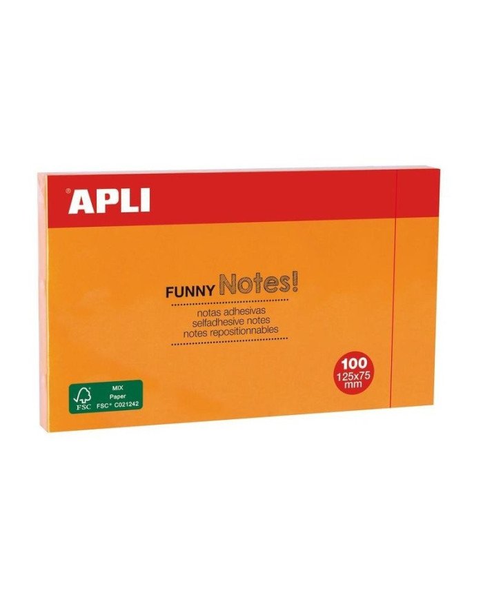 Le Libr'air - Bloc- Notes Adhésif 125X75 Orange Vif Apli - Tunisie