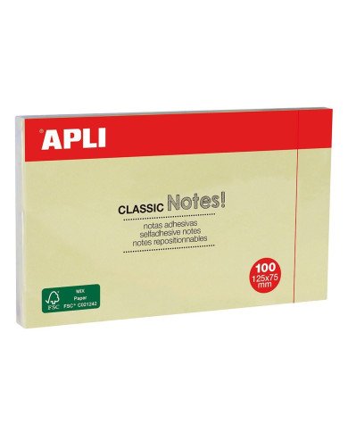 Le Libr'air - Bloc-Notes Adhésif 75x125mm Jaune - Apli - Tunisie Le Libr'air - Bloc-Notes Adhésif 75x125mm Jaune - Apli - Tunisie