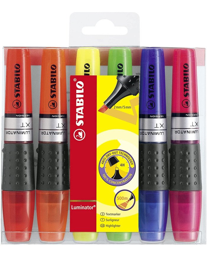 Le Libr'air - Stabilo Pochette De 6 Surligneurs Luminator Assortis - Tunisie Le Libr'air - Stabilo Pochette De 6 Surligneurs Luminator Assortis - Tunisie