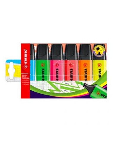 Le Libr'air - Stabilo Boss Pochette de 6 Surligneurs Pointe Biseautée assortis - Tunisie Le Libr'air - Stabilo Boss Pochette de 6 Surligneurs Pointe Biseautée assortis - Tunisie