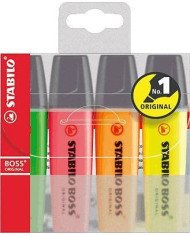 Le Libr'air - Stabilo Boss Pochette De 4 Surligneurs - Tunisie Le Libr'air - Stabilo Boss Pochette De 4 Surligneurs - Tunisie
