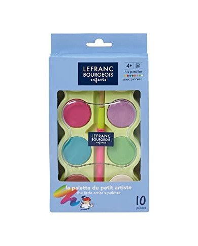 Le Libr'air - Boîte 8 Pastilles De Gouache Color & CO (Lefranc & Bourgeois) + Pinceau - Tunisie