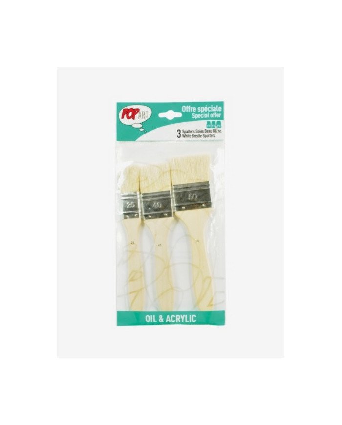 Le Libr'air - Pochette 3 Spalters Soies Beau Blanc 25, 40 & 50 Acrylique & Huile Pébéo - Tunisie