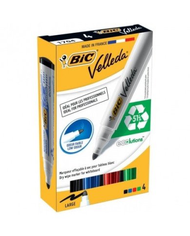 Le Libr'air - Pochette De 4 Marqueurs Effaçables Bic Pointe Ogive VELLEDA 1704 - Tunisie Le Libr'air - Pochette De 4 Marqueurs Effaçables Bic Pointe Ogive VELLEDA 1704 - Tunisie