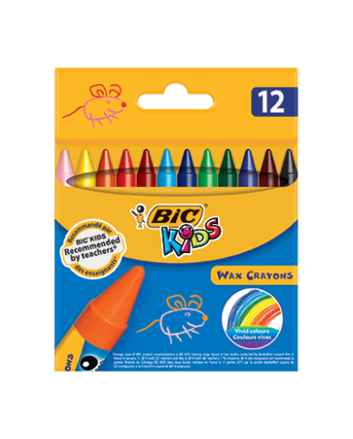 Le Libr'air - Etui De 12 Crayons Wax BIC - Tunisie Le Libr'air - Etui De 12 Crayons Wax BIC - Tunisie