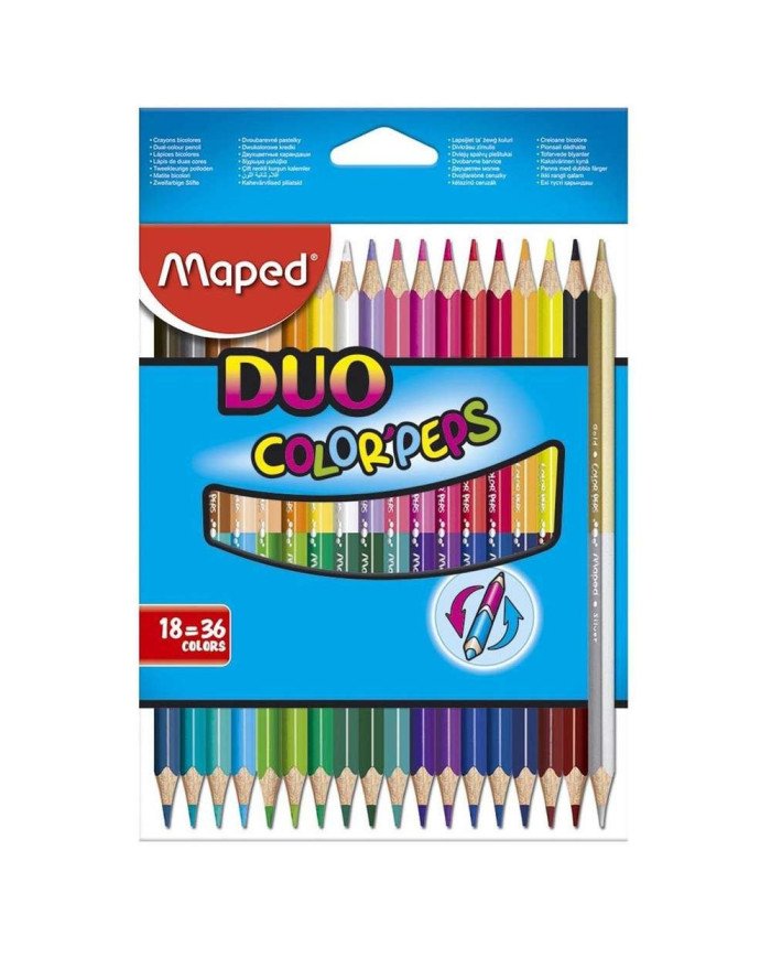 Le Libr'air - Boite 18 Crayons De Couleur Duo Color'peps MAPED - Tunisie