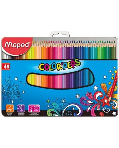 Le Libr'air - Boite Métal De 48 Crayons De Couleur Color'peps MAPED - Tunisie