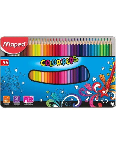 Le Libr'air - Boite Métal De 36 Crayons De Couleur Color'peps MAPED - Tunisie Le Libr'air - Boite Métal De 36 Crayons De Couleur Color'peps MAPED - Tunisie