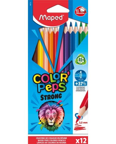 Le Libr'air - Boite De 12 Crayons de couleur "Color'peps strong" MAPED - Tunisie Le Libr'air - Boite De 12 Crayons de couleur "Color'peps strong" MAPED - Tunisie