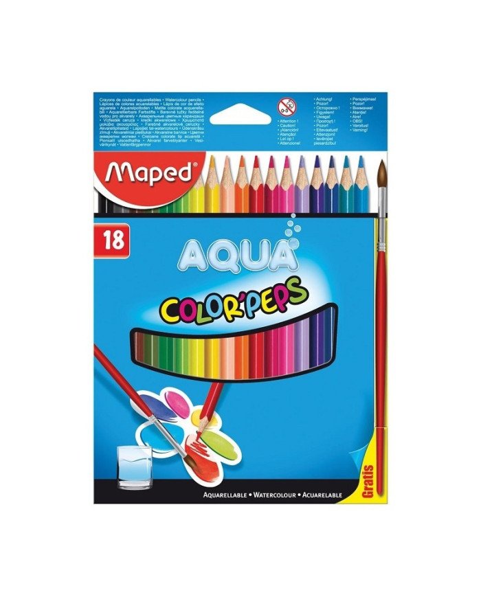 Le Libr'air - Boite De 18 Crayons De Couleur Aqurellables Color'peps MAPED - Tunisie