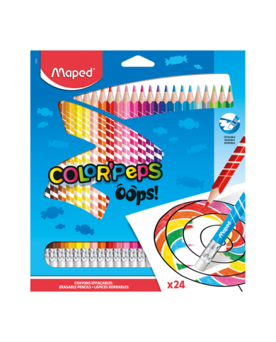 Le Libr'air - Boite De 24 Crayons De Couleur Effaçables Color'Peps MAPED - Tunisie Le Libr'air - Boite De 24 Crayons De Couleur Effaçables Color'Peps MAPED - Tunisie